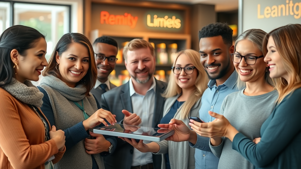 happy customers giving feedback for business growth strategy, customer loyalty improvement