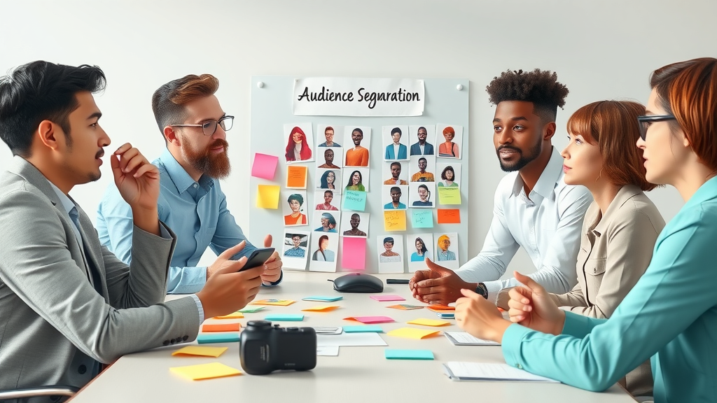 marketers analyzing target audience persona boards and choosing social media channels