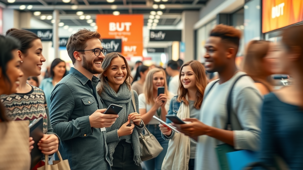 loyal customers engaging with a recognizable brand illustrating brand loyalty and competitive advantages in business
