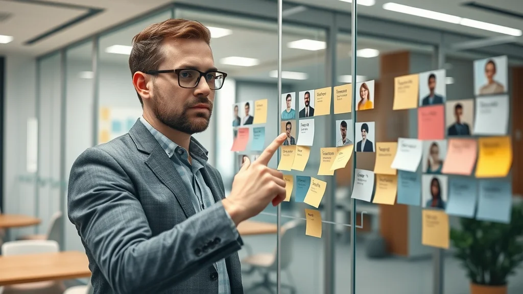 Entrepreneur mapping customer journey using growth hacking strategies for small business on glass wall