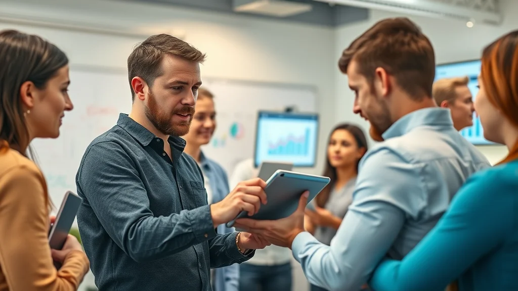 Agile leader adapting leadership syles during team huddle, workplace flexibility, dynamic leadership skill